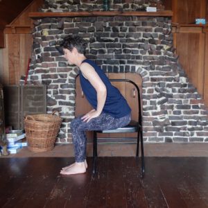 chair yoga forward fold